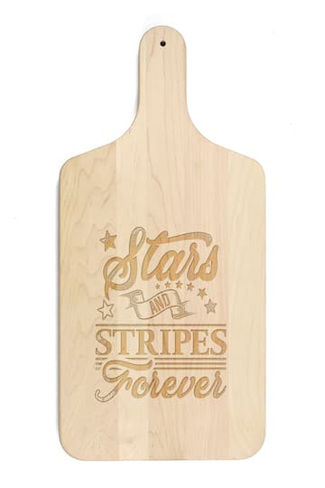 17&#x22; Stars and Stripes Forever Paddle Cutting Board